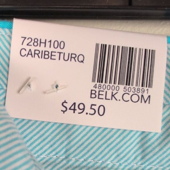 Crown & Ivy Caribbean Turquoise Caroline 7" Shorts Stretch Twill Size 14W NWT - Picture 3 of 9